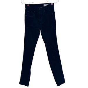 rag & bone Women Jeans 10" Capri Skinny W1567023 Black Velvet Made in US Size 23